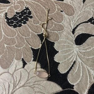 Elegant  Gold Bracelet with Pink Stone